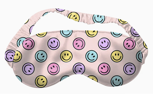 Karma Smiley Face Satin Sleep Mask Eye Cover