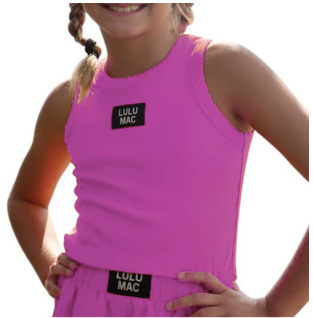 LULU MAC Hot Pink Youth Solid Tank