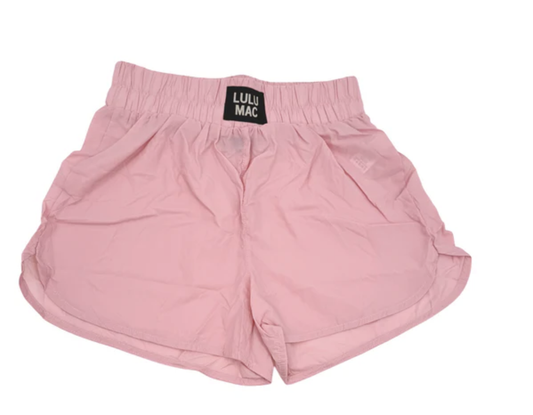 LULU MAC Light Pink Solid Youth Shorts