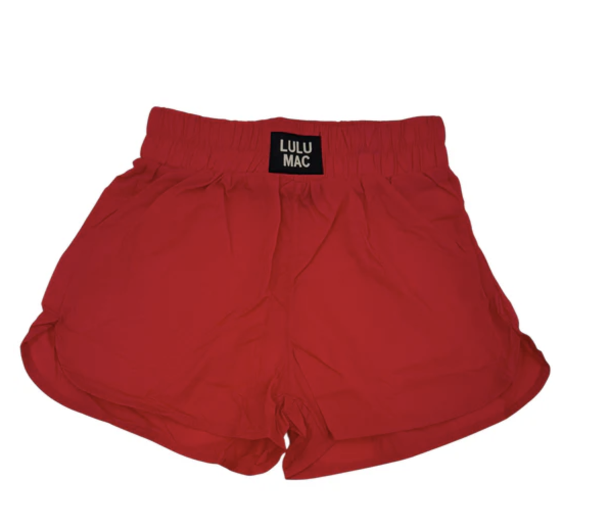 LULU MAC Red Solid Youth Shorts