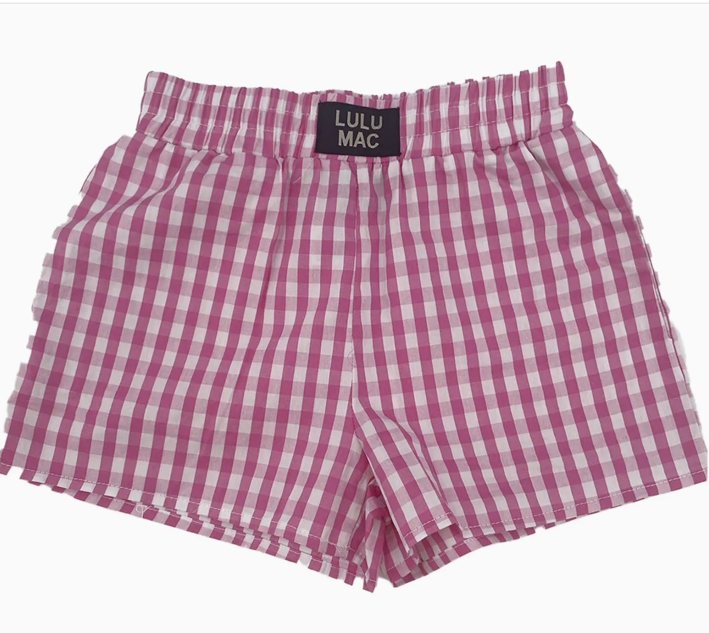 LULU MAC Pink Gingham Kids Shorts