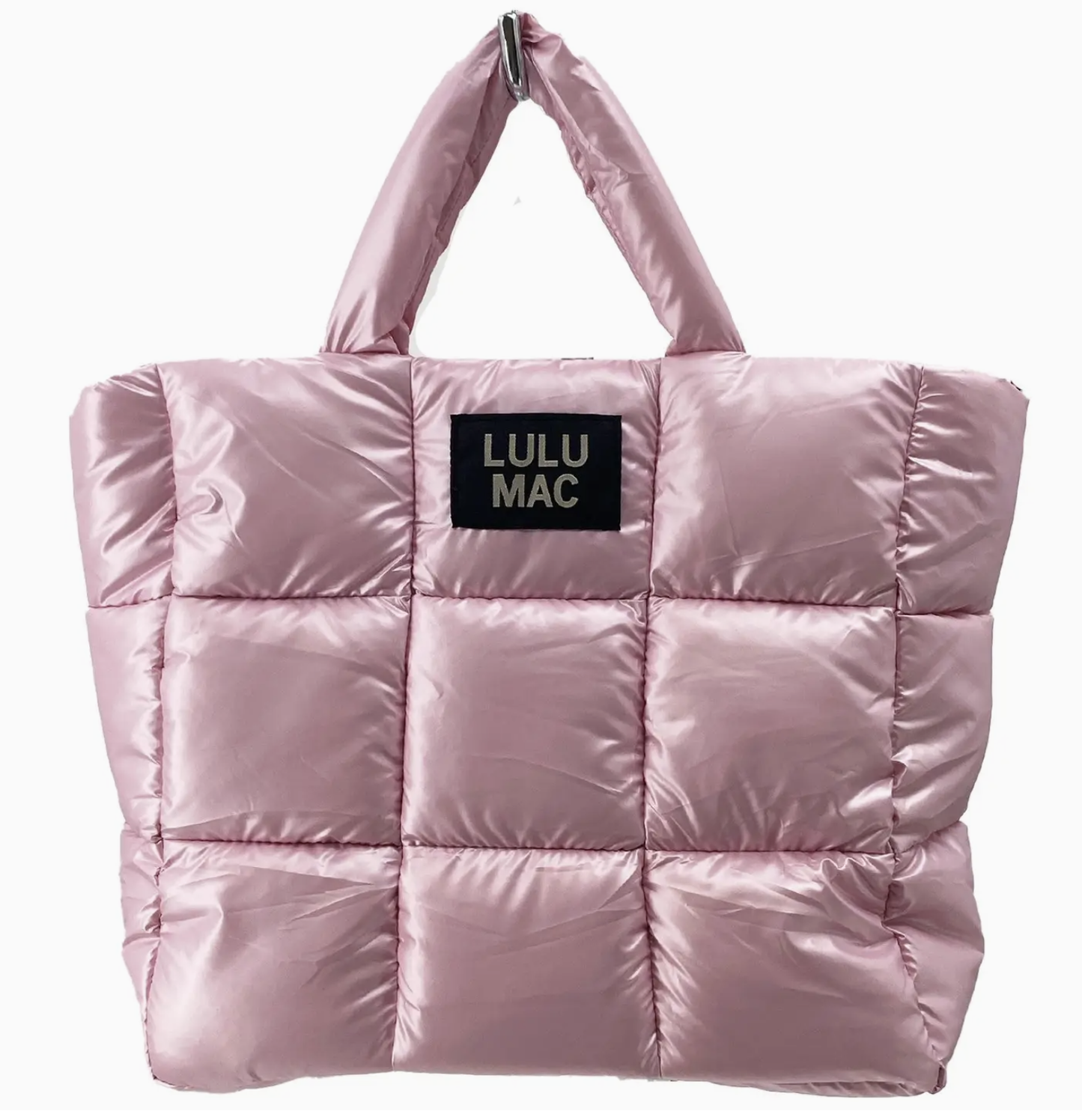 LULU MAC Large Puffer Metallic Handbag-Rose Gold