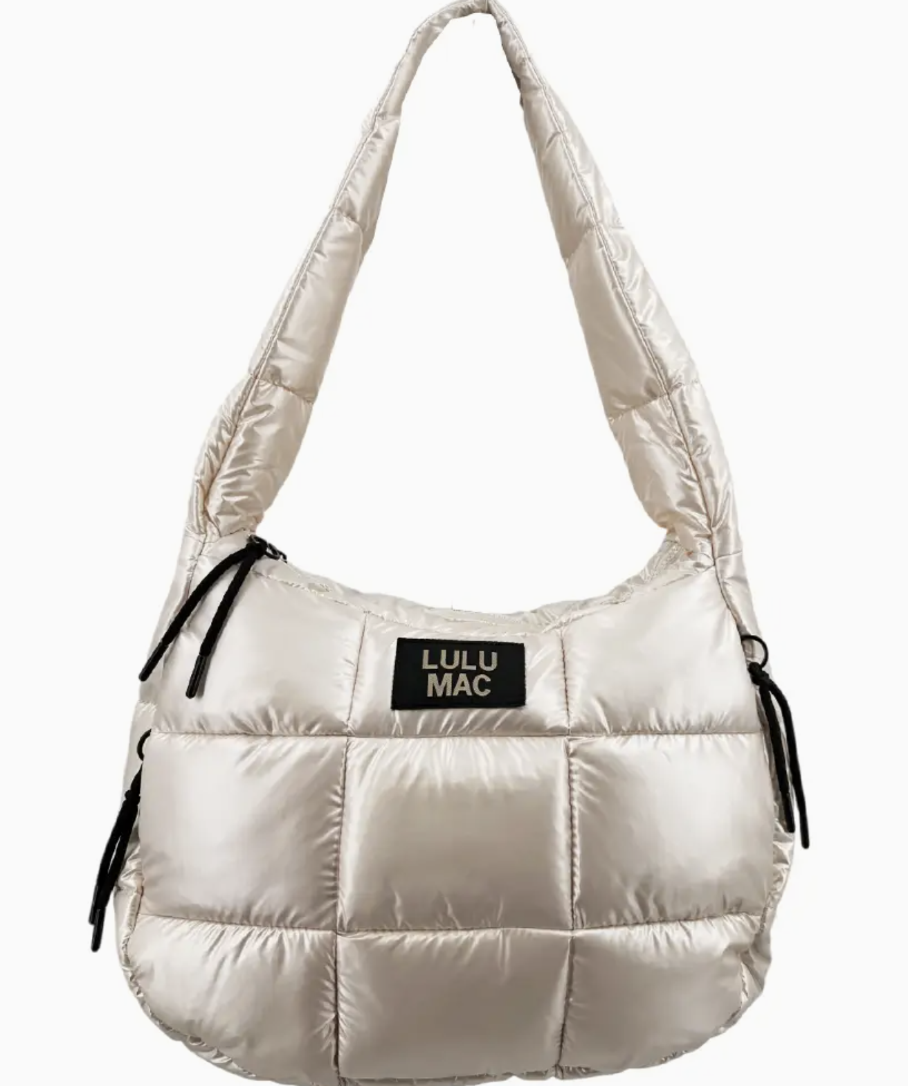 LULU MAC Puffer Metallic Tote Bag - Off White