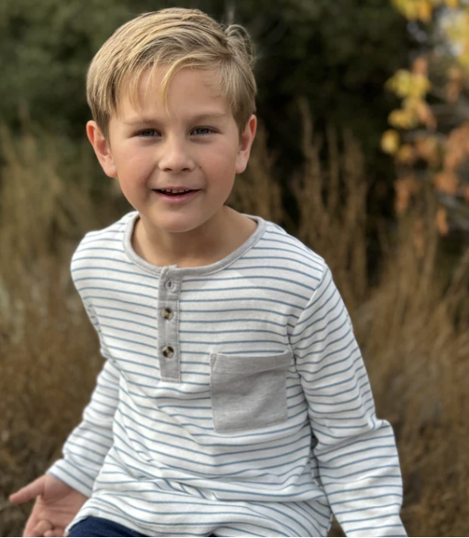 Me & Henry Linden Blue/White Henley