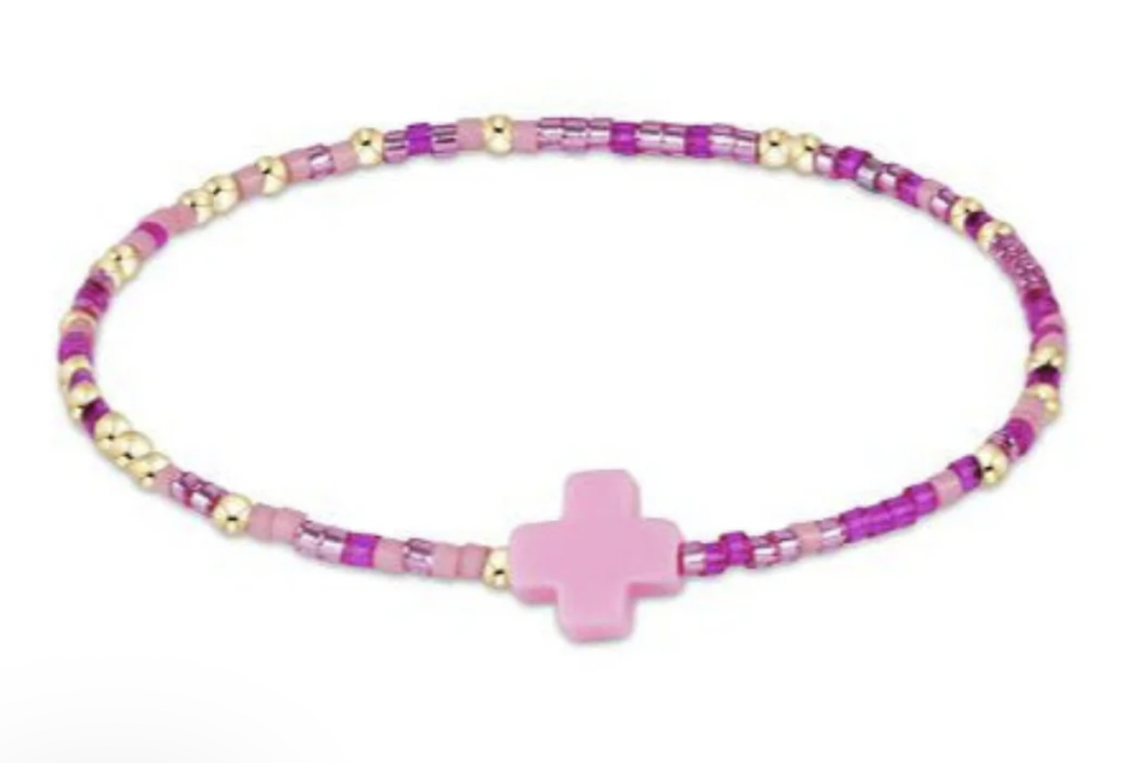 enewton 5.5" egirl Hope Unwritten Signature Cross Bracelet - Back To The Fuchsia