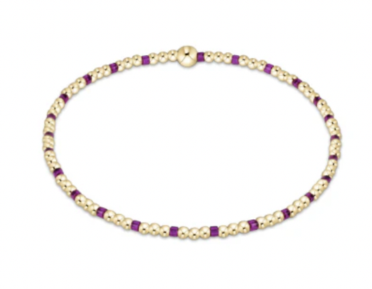 egirl Hope Sincerity Pattern 2mm Bead Bracelet Fuchsia