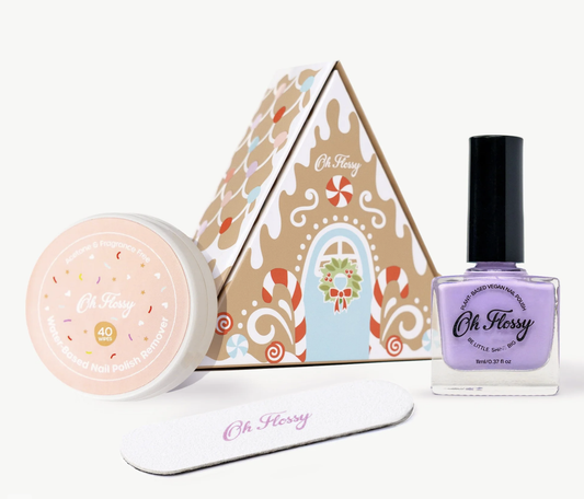 Oh Flossy Christmas Gingerbread House Mini Mani Set