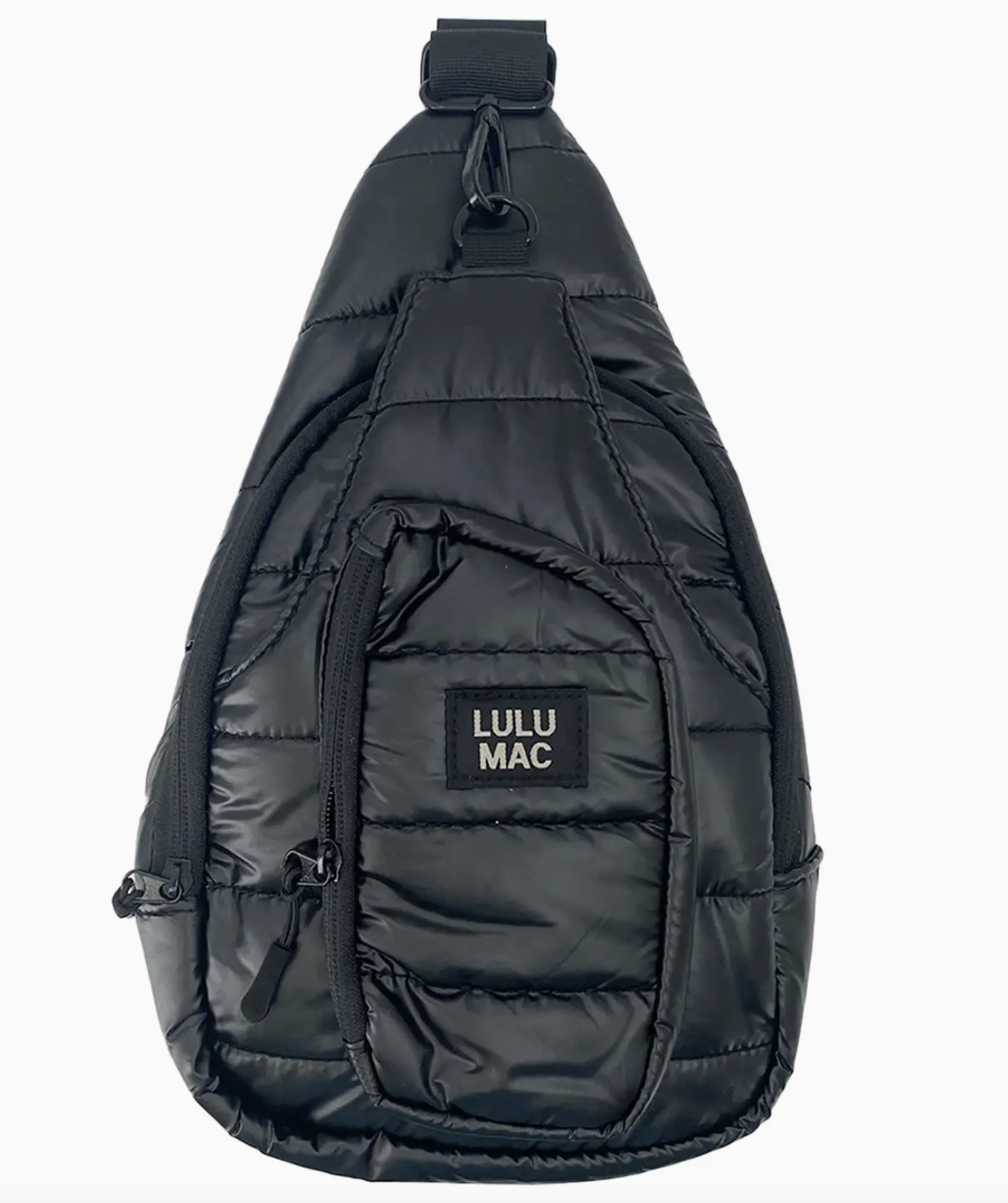LULU MAC Puffer Metallic Sling Bag-Matte Black