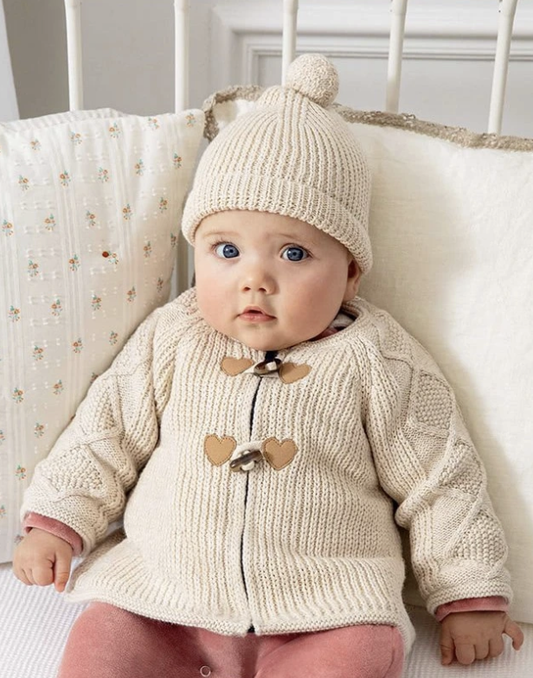 Mayoral Coat w/Zipper & Hat in Milk