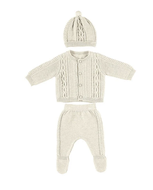 Mayoral Knit Milk Leg Warmer & Hat Set