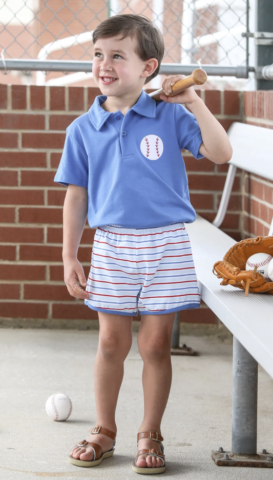 Trotter Street Kids Play Ball Polo Short Set