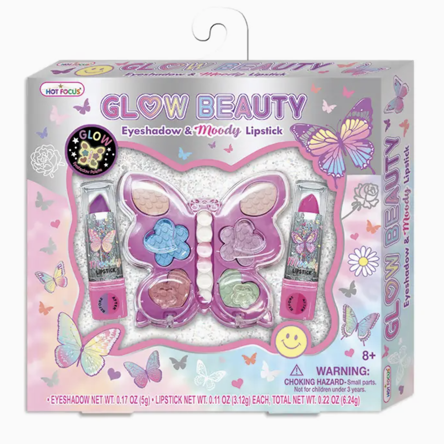 Glow Beauty Eyeshadow & Moody Lipstick, Tie Dye Butterfly