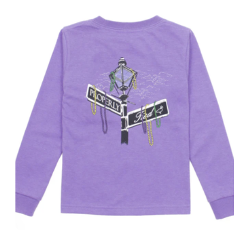 Properly Tied Purple Mardi Gras L/S Tee