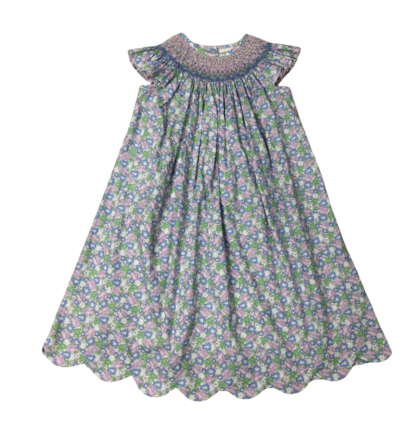 Whimsy Bay Brilliant Blooms Pearl Smocked Bishop Dress