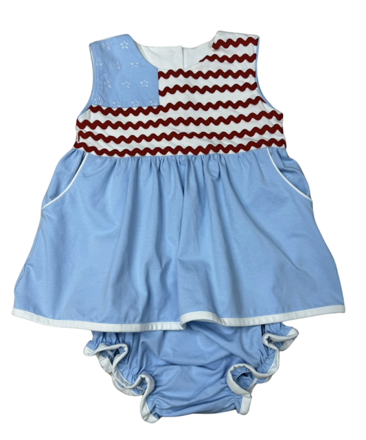 Whimsy Bay Ric Rac & Stars Bloomer Set