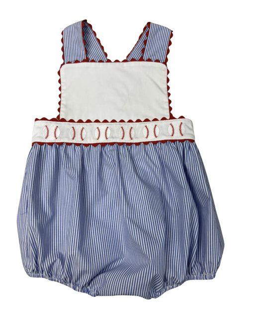 Whimsy Bay Classic Baseball Ric Rac Sunsuit