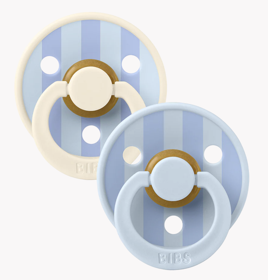 STUDIO Colour Pacifiers 2 Pack Block - Baby Blue Dusty Blue mix