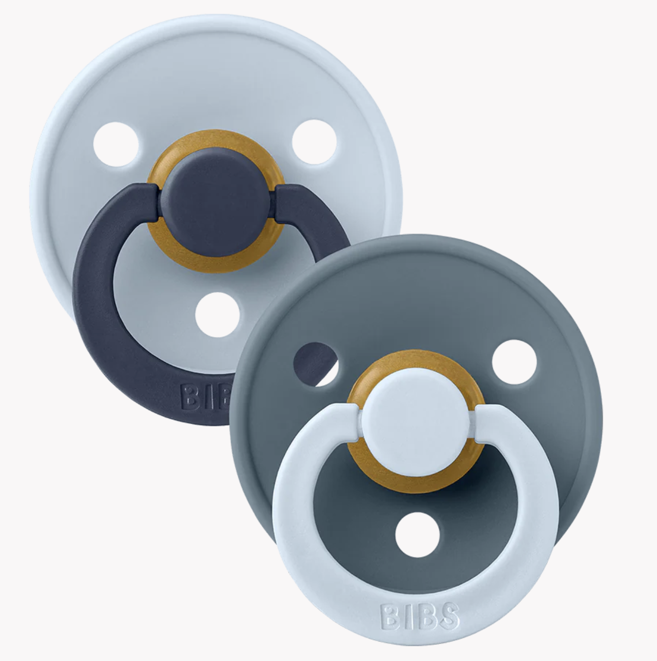 BIBS STUDIO Colour Pacifiers 2 Pack Fusion - Baby Blue Petrol mix