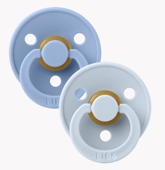 BIBS Colour Pacifiers 2 Pack - Sky Blue/Baby Blue