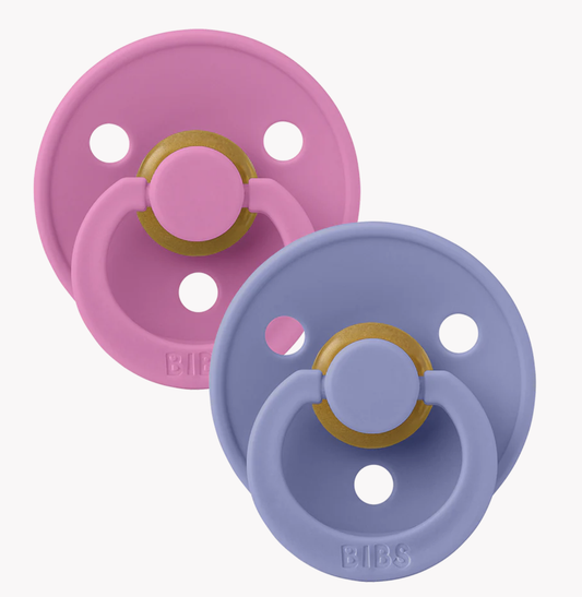 BIBS Colour Pacifiers 2 Pack - Bubblegum/Peri