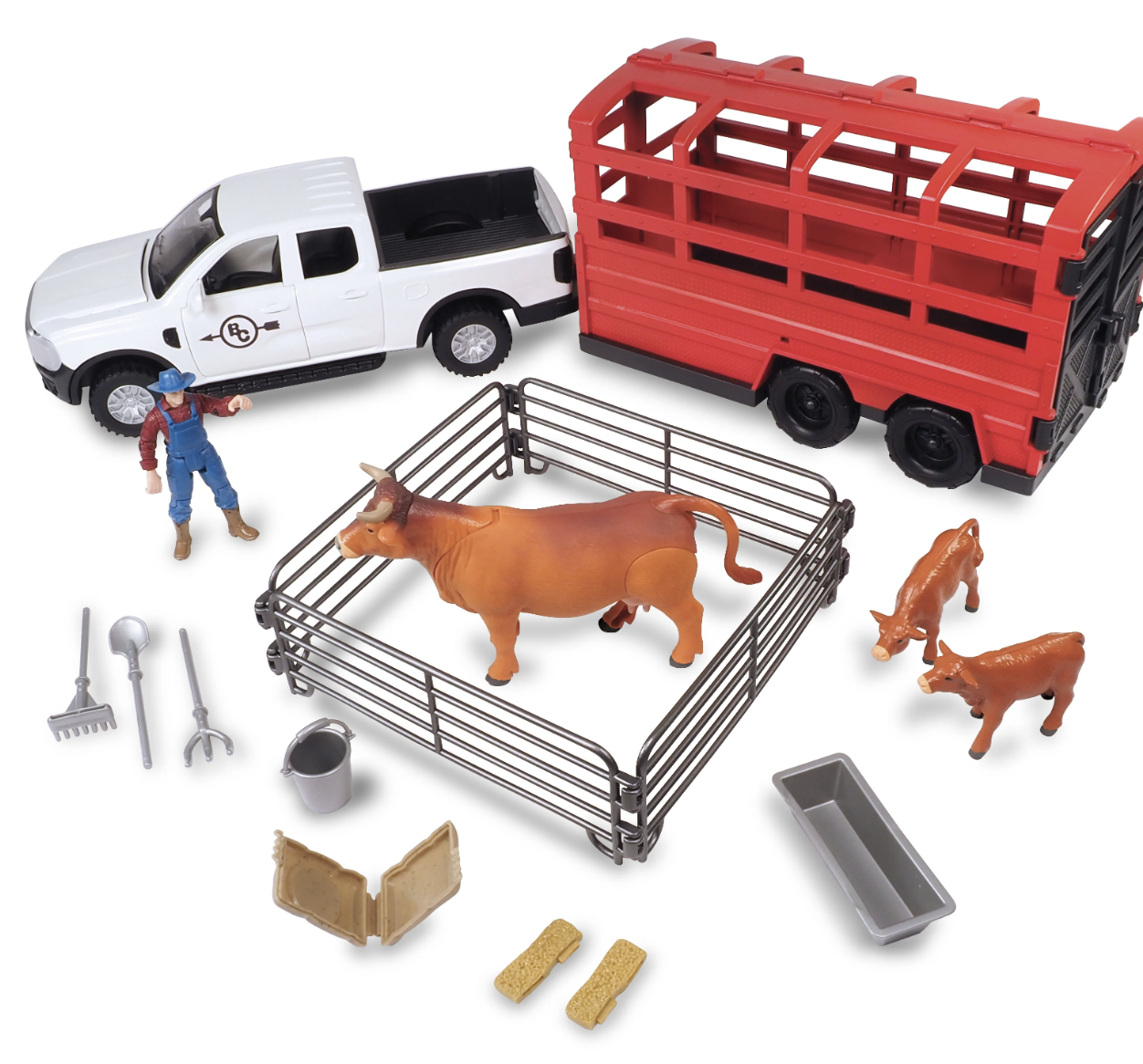 Big Country Toys Truck & Cattle Trailer Playset