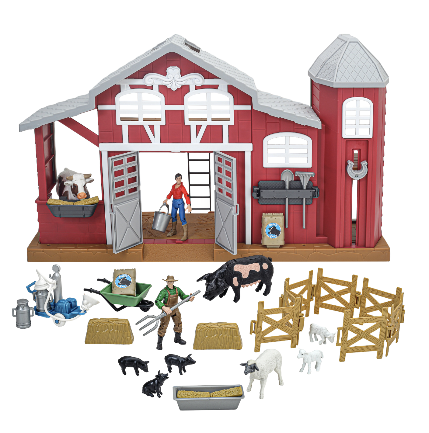 Big Country Toys 38-Piece Dairy Barn Playset