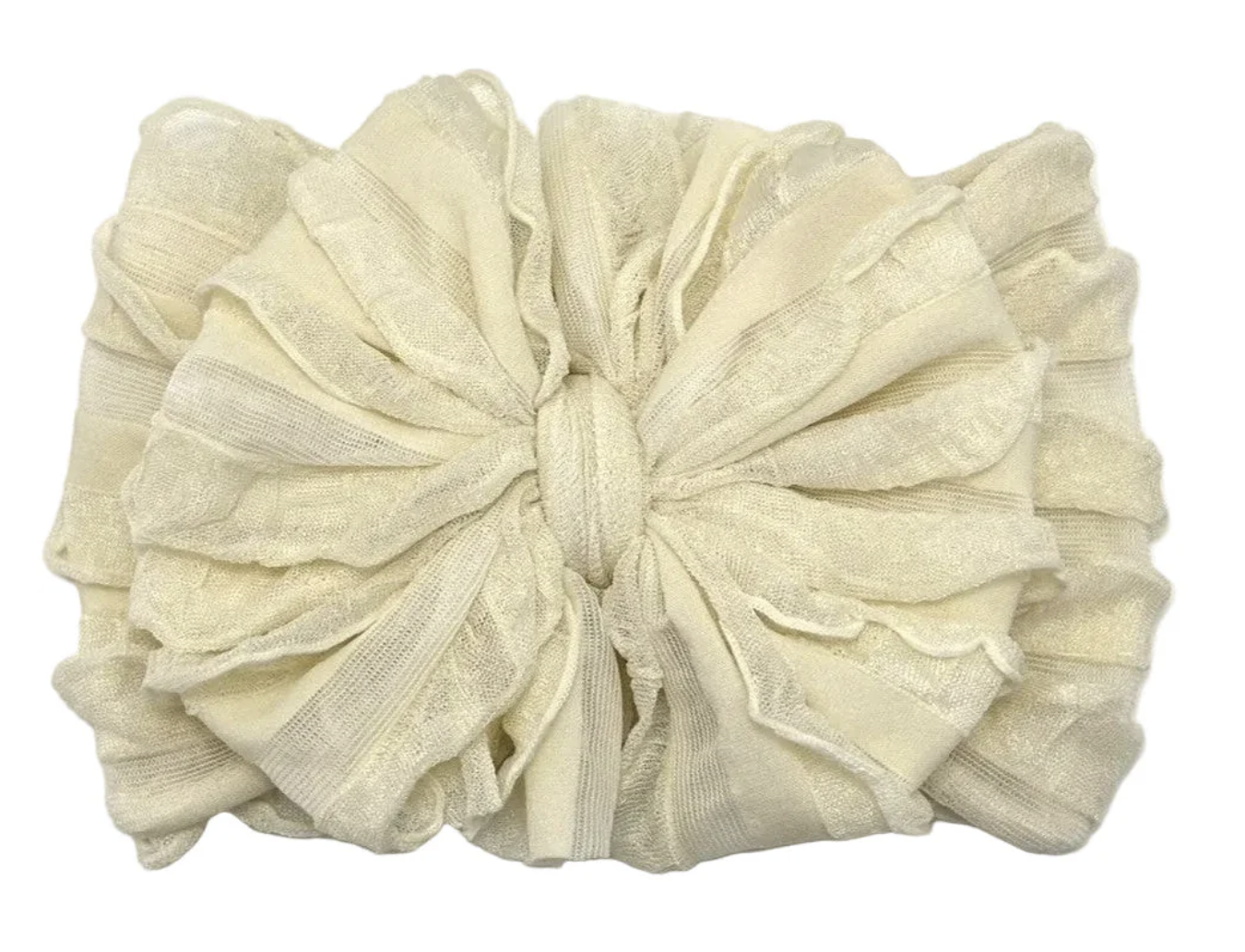 In Awe Ruffled Headband- Sugar Cookie