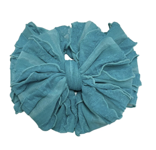 In Awe Ruffled Headband- Turquoise