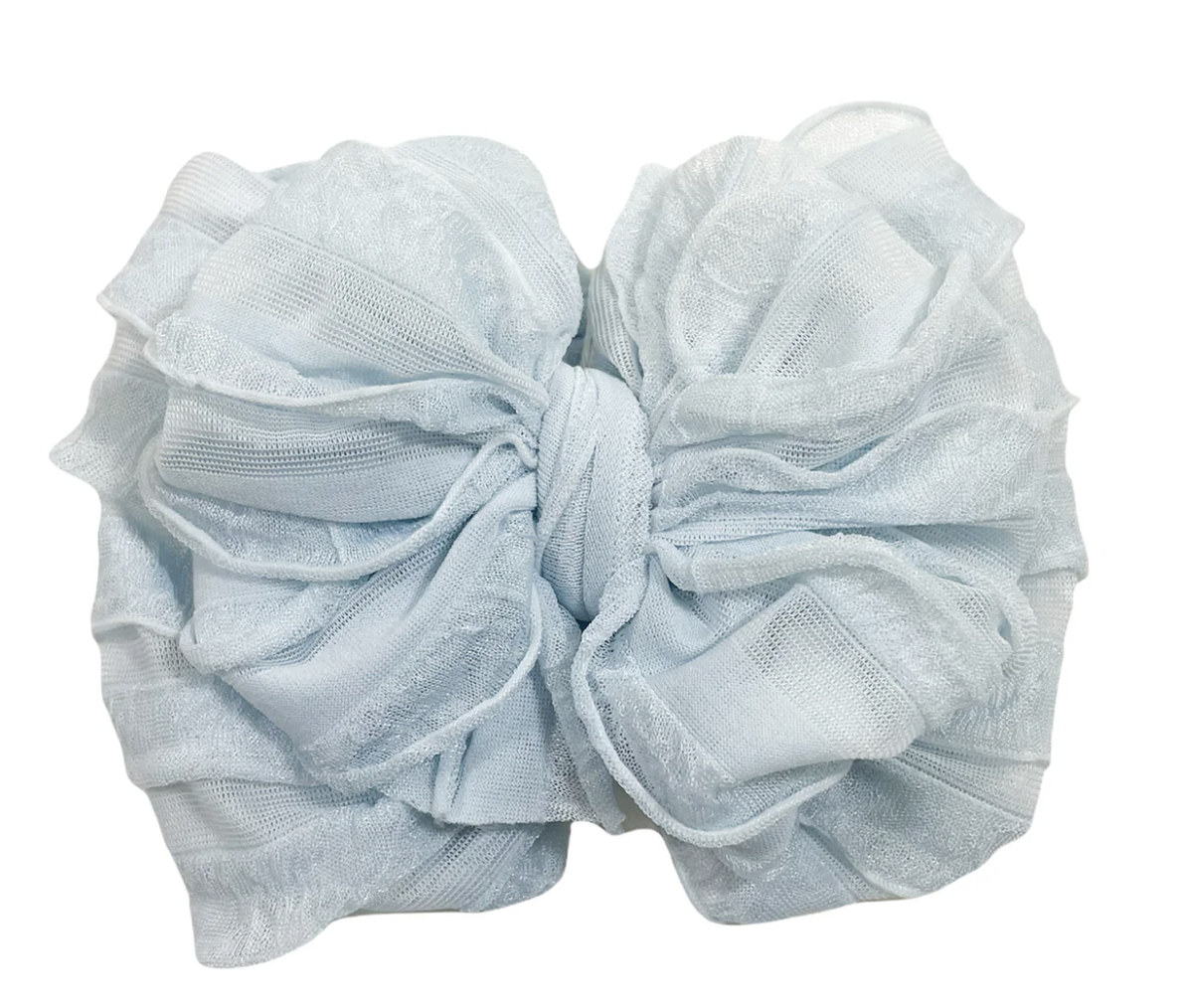 In Awe Ruffled Headband- Sky Blue