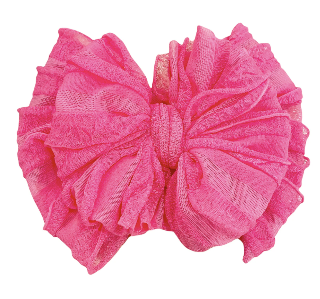 In Awe Ruffled Headband- Neon Pink