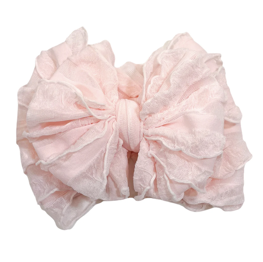 In Awe Ruffled Headband- Sweet Pink