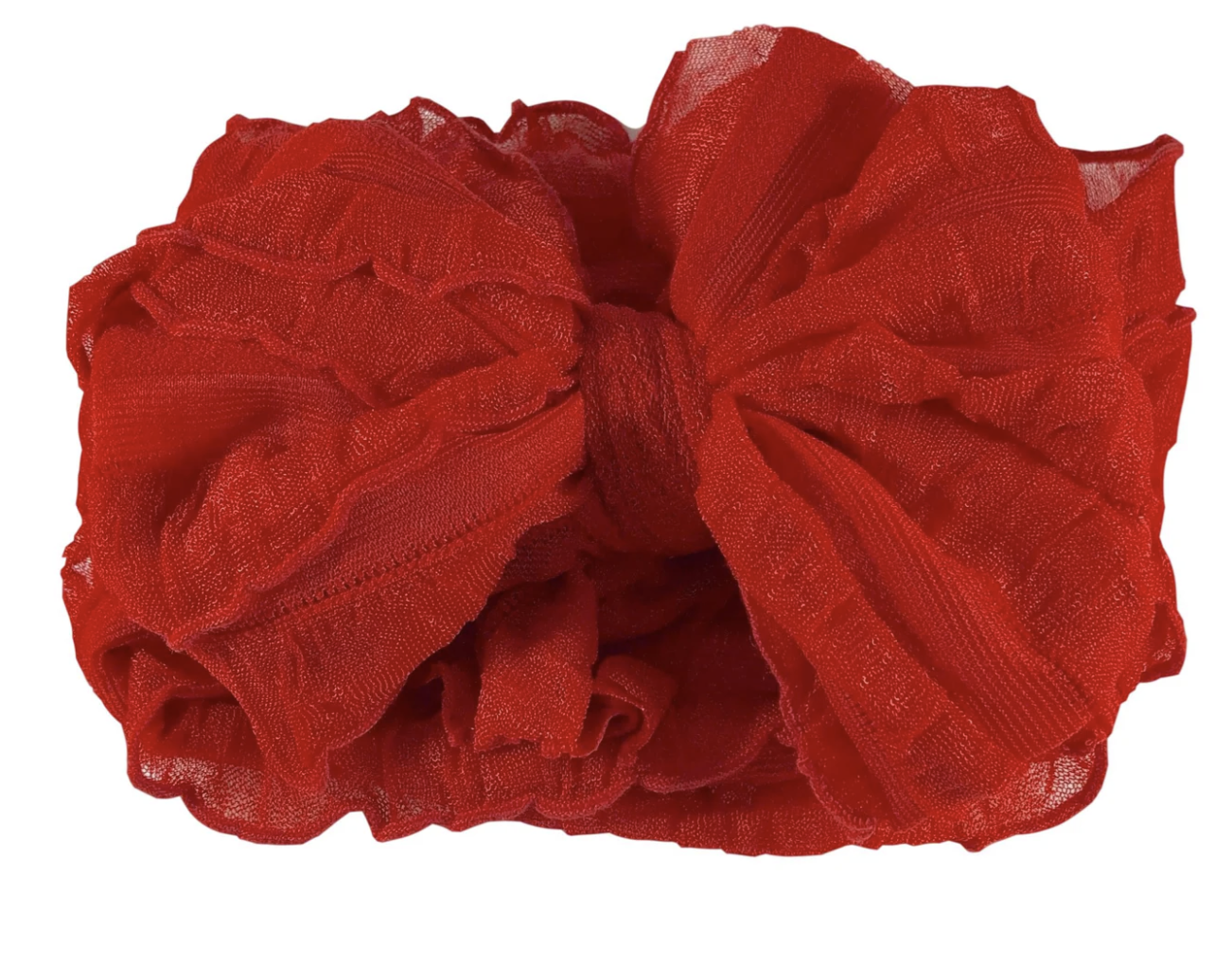 In Awe Ruffled Headband-Bright Red