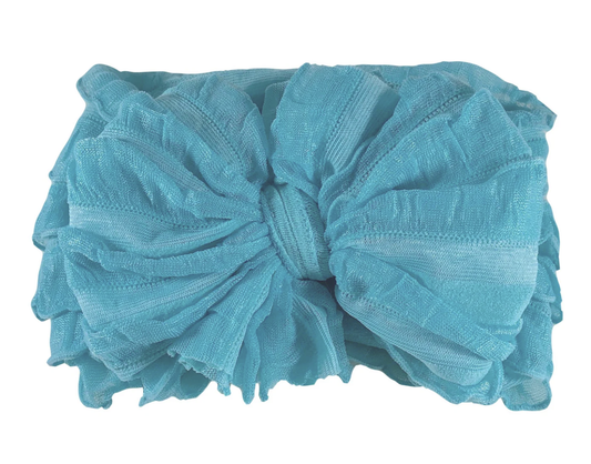 In Awe Ruffled Headband- Lagoon