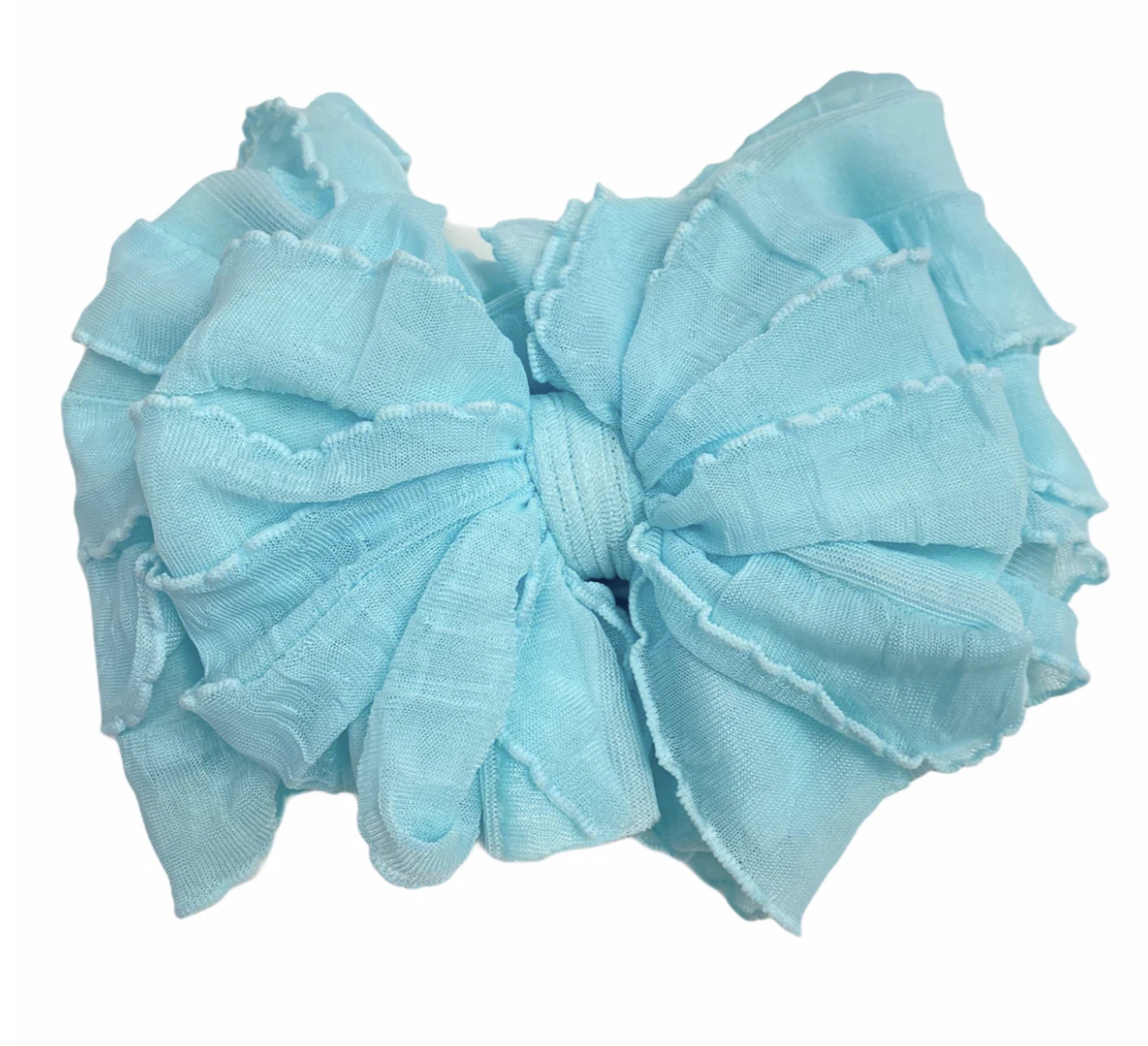 In Awe Ruffled Headband- Aqua
