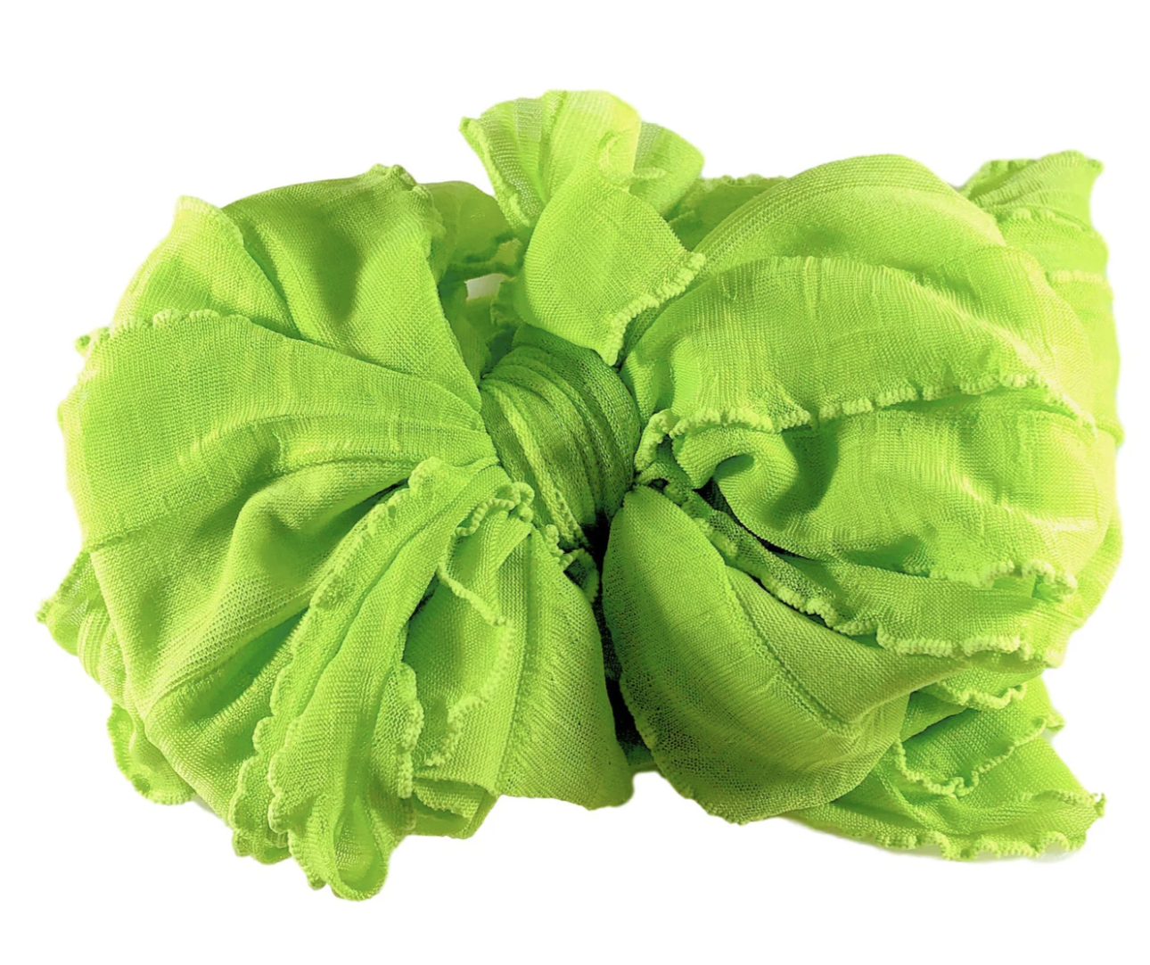 In Awe Ruffled Headband- Lime