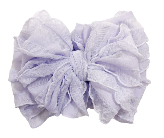 In Awe Ruffled Headband- Lavender