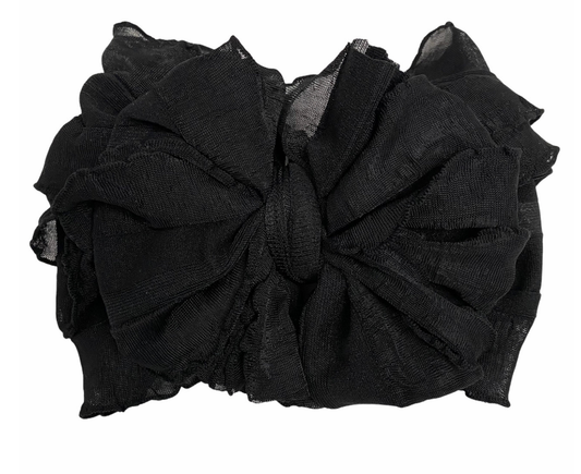In Awe Ruffled Headband- Black
