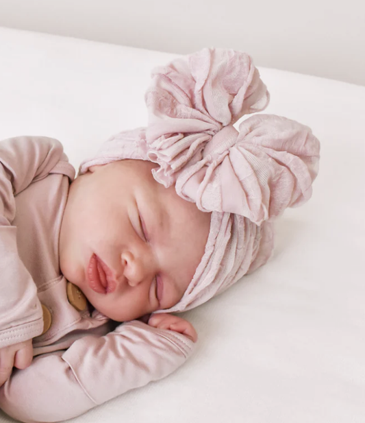 In Awe Ruffled Headband- Mauvelous