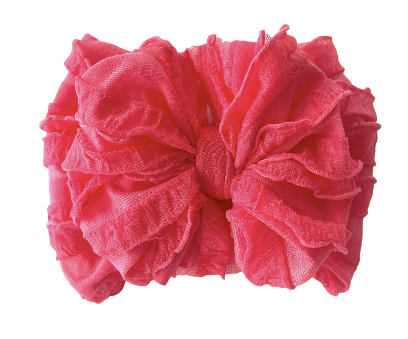 In Awe Ruffled Headband- Coral