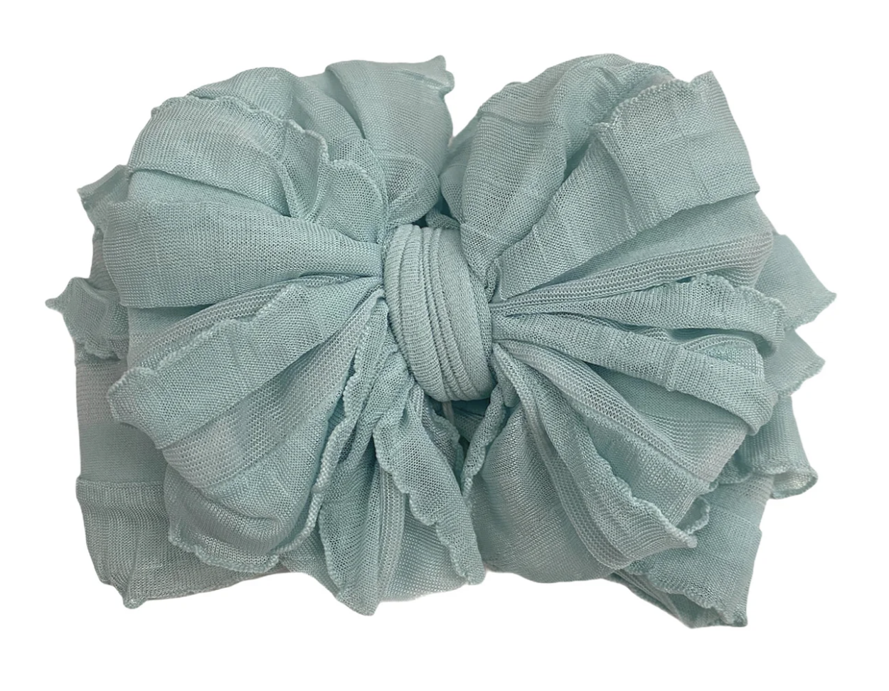 In Awe Ruffled Headband- Seafoam