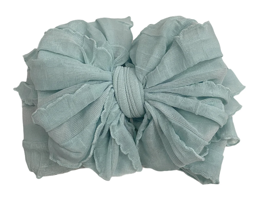In Awe Ruffled Headband- Seafoam