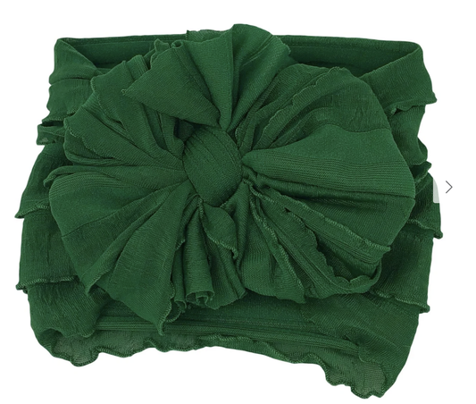 In Awe Ruffled Headband- Green