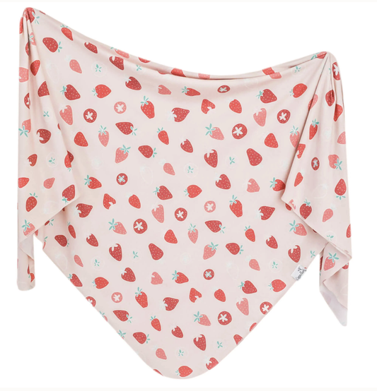Copper Pearl Swaddle Blanket- Strawberry