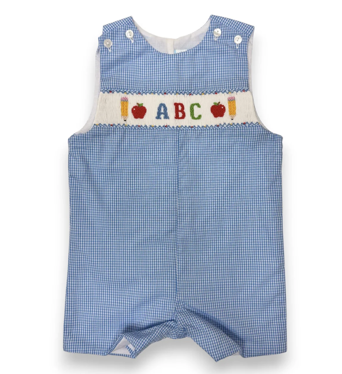 Petit Bebe Peri Blue Gingham Short Jon Jon
