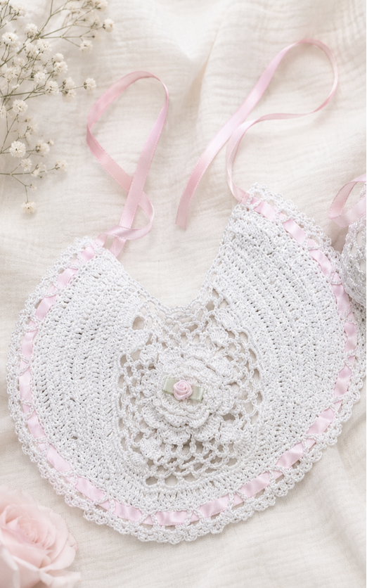 Marion's Child Rosy Crochet Bib