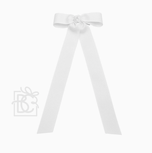 White Flat Bow 3.5" w/ 7" Streamers
