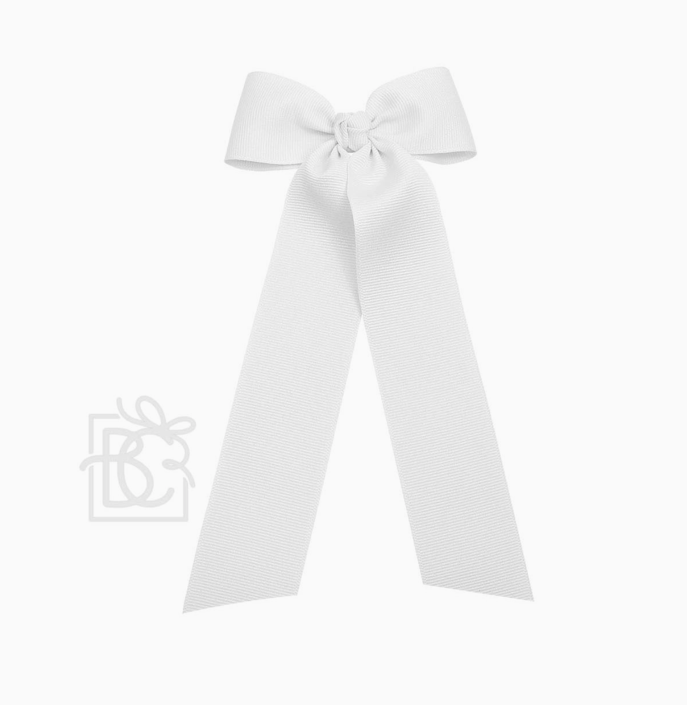 White Flat Bow 4.5" with 7" Streamers