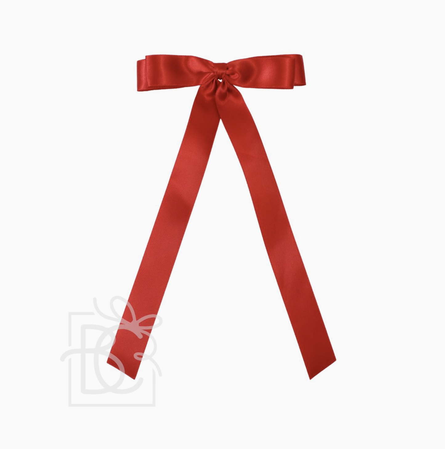 7/8" Satin Layered Tail Bow on Alligator Clip Red