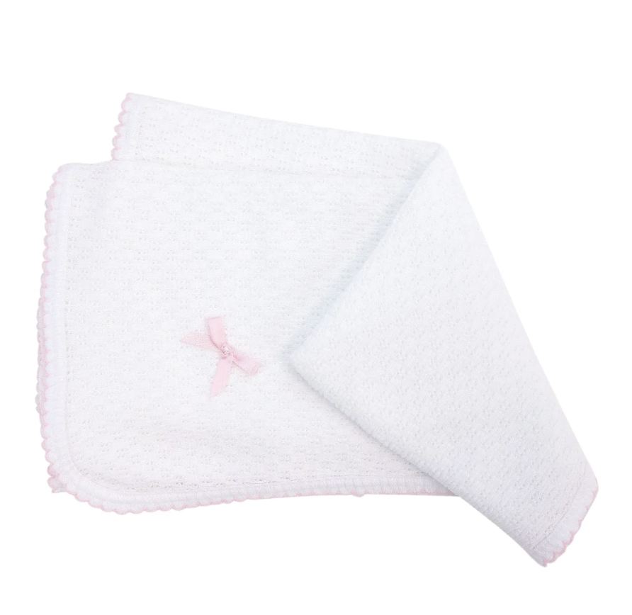 Paty Knit Swaddle Blanket Pink