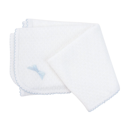Paty Knit Swaddle Blanket Blue